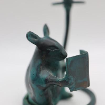 Mouse Reading a Book Candle Holder - Made in India
