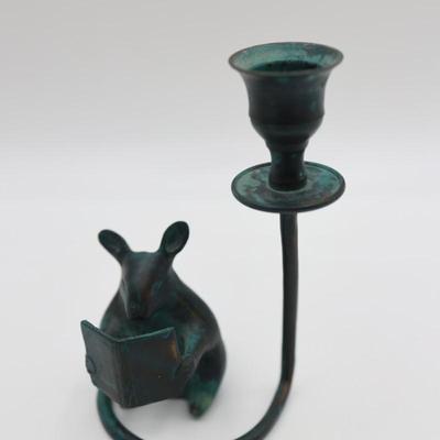 Mouse Reading a Book Candle Holder - Made in India