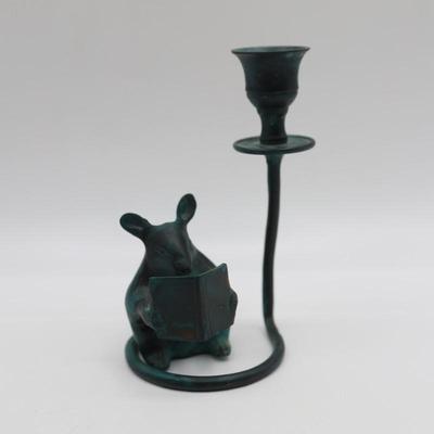 Mouse Reading a Book Candle Holder - Made in India