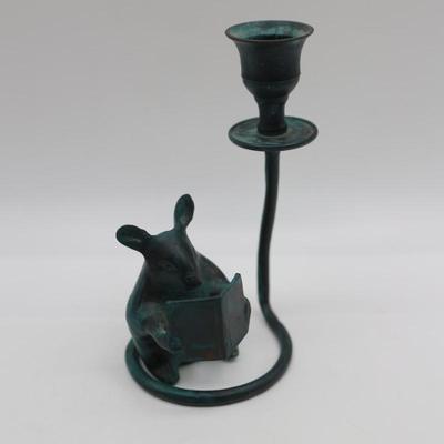 Mouse Reading a Book Candle Holder - Made in India