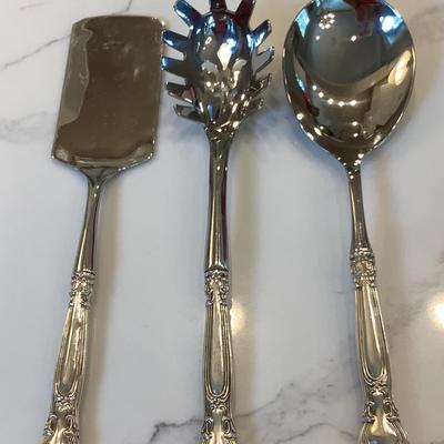 Silver- 3 piece pasta, lasagna, serving spoon