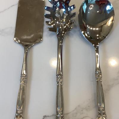 Silver- 3 piece pasta, lasagna, serving spoon