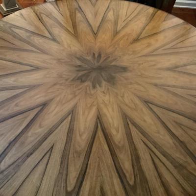GDC star pattern veneer round table 30”H 56”diameter