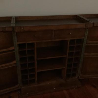 Vanguard Bar Cabinet 43”H 36”L closed 72”L open 18”depth