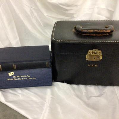 Vintage Makeup Case, Book, World Cup Stamp Collection