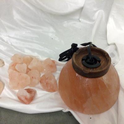 Himalayan Salt Light and Set Of Stones