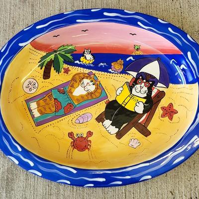 2003 Candace Reider Catzilla Oval Platter