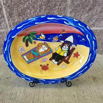 2003 Candace Reider Catzilla Oval Platter