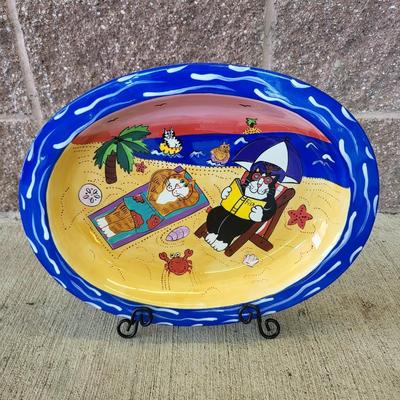 2003 Candace Reider Catzilla Oval Platter