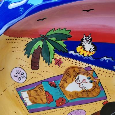 2003 Candace Reider Catzilla Oval Platter