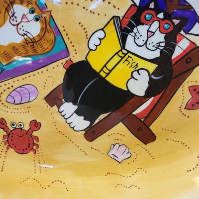 2003 Candace Reider Catzilla Oval Platter
