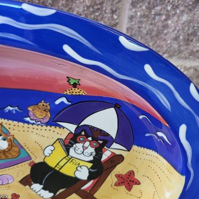 2003 Candace Reider Catzilla Oval Platter