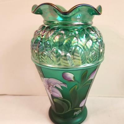 Lot #133 Lovely Fenton Art Glass Vase - Emerald Green