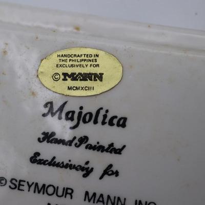 Marked MAJOLICA Hand Painted Picture Frame