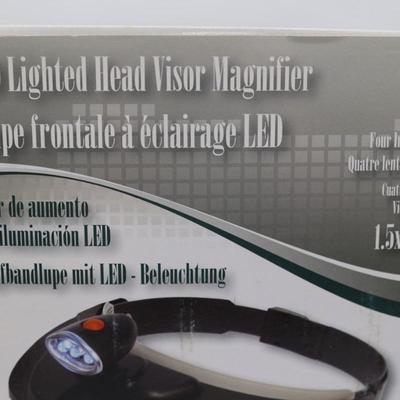 Never Used LED Lighted Head Visor Magnifier - Still in Box