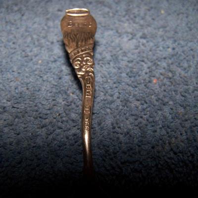 LOT 5 SOUVENIR STERLING SPOONS BOSTON/2 GLACIER/LA/OH
