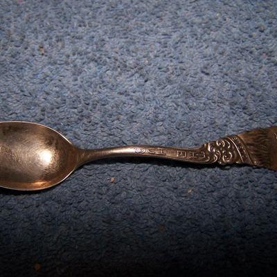 LOT 5 SOUVENIR STERLING SPOONS BOSTON/2 GLACIER/LA/OH