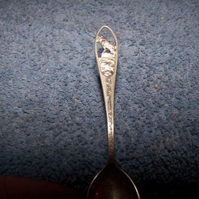 LOT 5 SOUVENIR STERLING SPOONS BOSTON/2 GLACIER/LA/OH