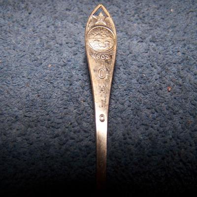 LOT 5 SOUVENIR STERLING SPOONS BOSTON/2 GLACIER/LA/OH
