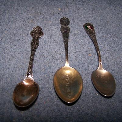 LOT 6 GREAT VINTAGE SOUVENIR STERLING SPOONS 2 MO/MEX