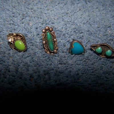 LOT 12 BEAUTIFUL NATIVE AMERICAN STERLING & STONES JEWELRY