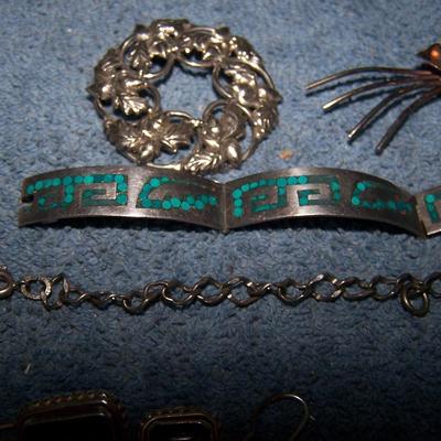 LOT 15 GREAT MISC SCRAP/BROKEN STERLING JEWELRY