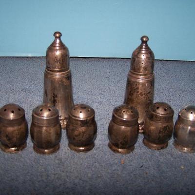 LOT 20 LOVELY VINTAGE STERLING SALT/PEPPER SHAKERS