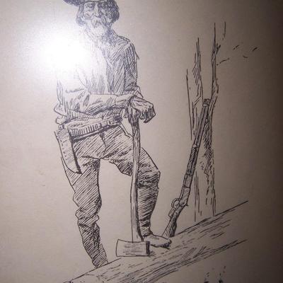 LOT 21 VINTAGE CHARLES RUSSELL PRINTS WESTERN/MOUNTAIN MEN