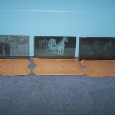 LOT 22 WONDERFUL ANTIQUE 3 GLASS PLATE PHOTOGRAPHIC NEGATIVES