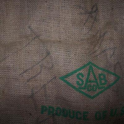 LOT 26 VINTAGE LARGE BURLAP SEED BAG/SACK PLAINSMAN