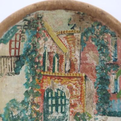 Vintage New Orleans Painting on Wooden Bowl