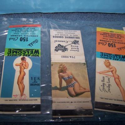 LOT 43 GREAT VINTAGE SPECIALTY BLACK AMERICANA & PIN UP MATCHBOOK COVERS