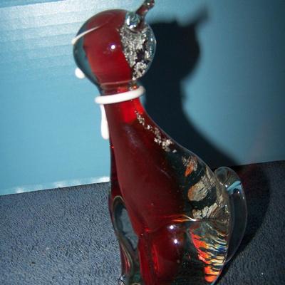 LOT 44 LOVELY COLORFUL ART GLASS--CAT