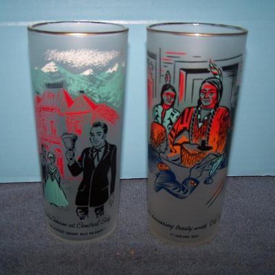 LOT 45 GREAT 1959 RUSH TO THE ROCKIES COLORADO CENTENNIAL GLASSES