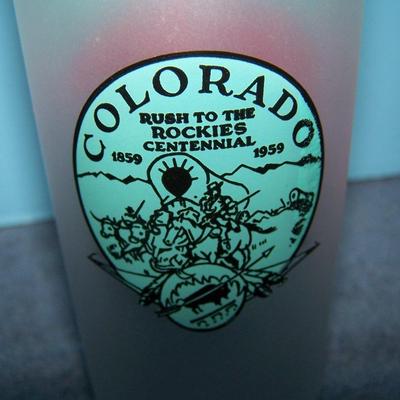 LOT 45 GREAT 1959 RUSH TO THE ROCKIES COLORADO CENTENNIAL GLASSES