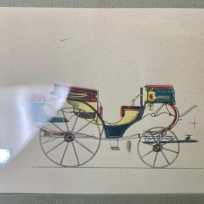 Pair of Vintage Framed Buggy Carriage Prints