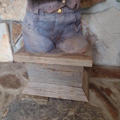Original Terra Cotta Cowgirl Sculpture Signed by Rodney Shaw