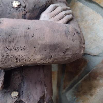 Original Terra Cotta Cowgirl Sculpture Signed by Rodney Shaw
