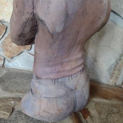 Original Terra Cotta Cowgirl Sculpture Signed by Rodney Shaw