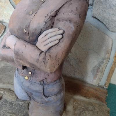 Original Terra Cotta Cowgirl Sculpture Signed by Rodney Shaw