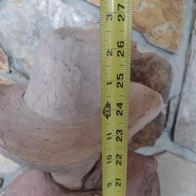 Original Terra Cotta Cowgirl Sculpture Signed by Rodney Shaw
