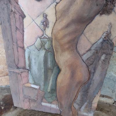 Original Terra Cotta 'Mirror Image' Sculpture Panel Signed by Rodney Shaw