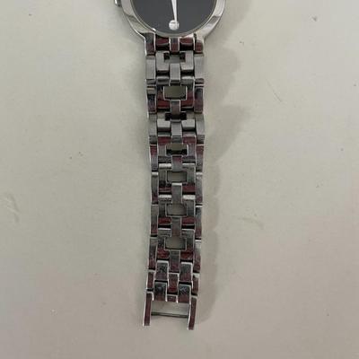 Ladie's Movado ESTIMO Black Museum Dial Stainless Steel Swiss Quartz Watch