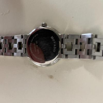 Ladie's Movado ESTIMO Black Museum Dial Stainless Steel Swiss Quartz Watch