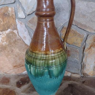 Hand Thrown Pottery Floor Jug Signed by Artist Lahr