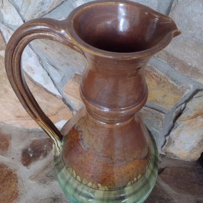 Hand Thrown Pottery Floor Jug Signed by Artist Lahr
