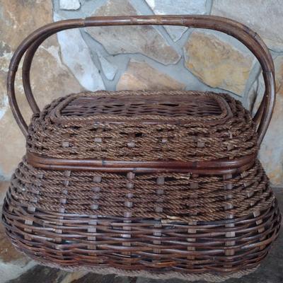 Large Rope and Rattan Weave Basket