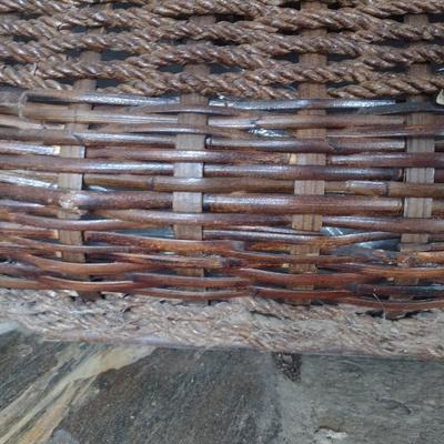 Large Rope and Rattan Weave Basket
