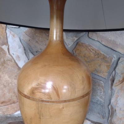 Bobby Phillips Original Turned Wood Maple Post Table Lamp with Shade Choice A