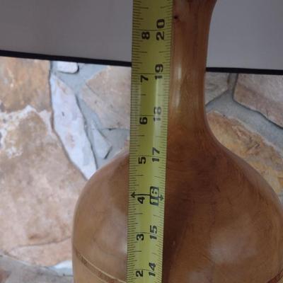 Bobby Phillips Original Turned Wood Maple Post Table Lamp with Shade Choice A